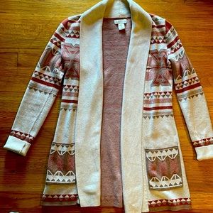 Aztec cardigan sweater